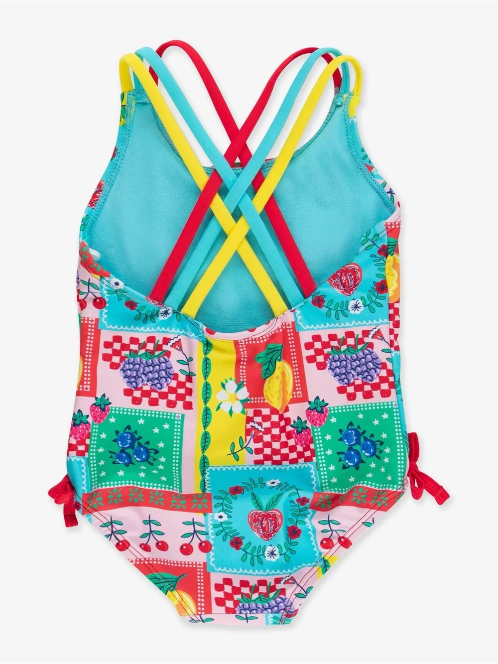 Rufflebutts Picnic Party Fruit Patchwork One Piece Swimsuit 2T 3T 4T 5 Lemon